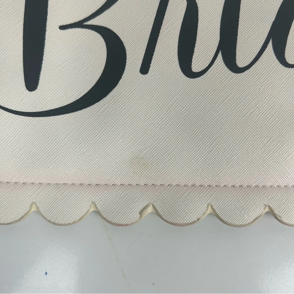 Bride, Mrs, wifey gift bundle of clutch, hat, luggage tag and earrings